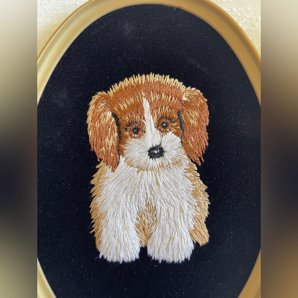 Vintage Handcrafted Dog Embroidery Wall Art from Ecstasy Giftware - Picture 2 of 5
